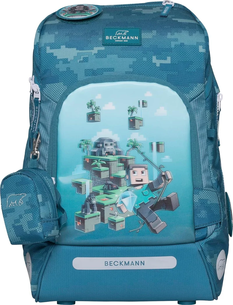 BECKMANN, Schulrucksack-Set Active Air FLX, 6-teilig, Grundschule, inkl. Regenüberzug, 22L Jungle Ga