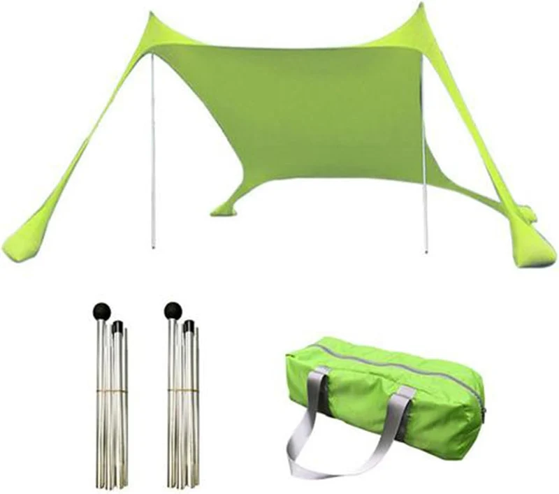 Strandzelt Sonnenschutz, Strandüberdachungszelt-Sonnenschutz,Sonnenzelt Mit Sandankern, Sandsäcken U