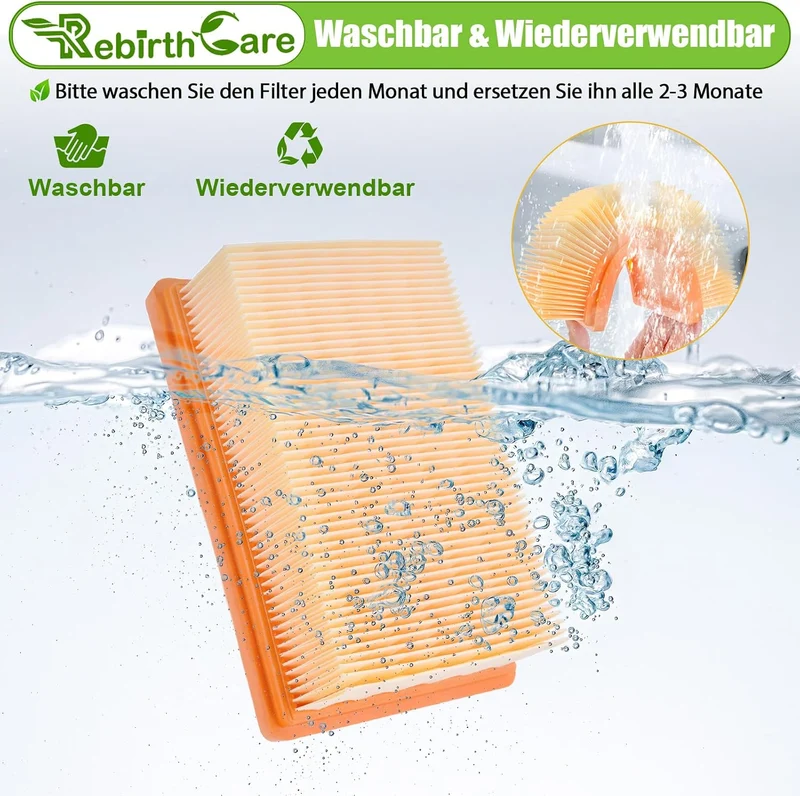 10 Stück Staubsaugerbeutel und 2 Filter als Ersatz für Kärcher WD5 WD6 WD4 WD5P Premium MV4 MV5 MV6,
