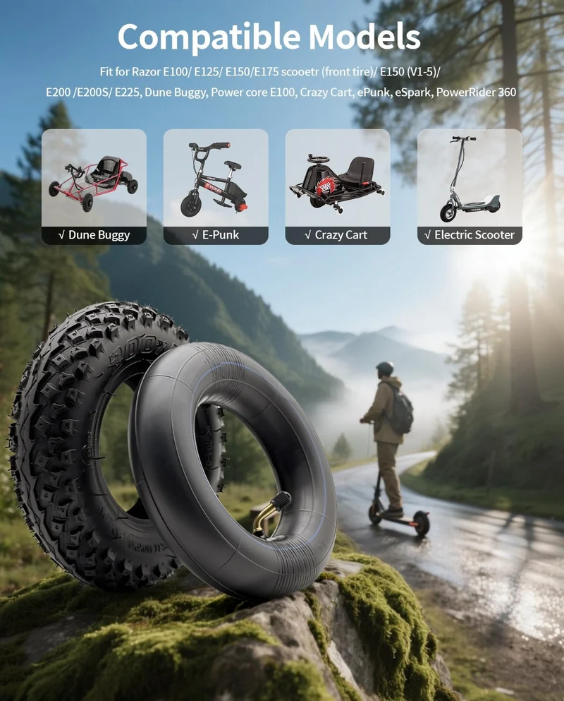200x50 Offroad-Reifen, geeignet für Speedway Mini 4 Pro, Reifen 8 x 2 Zoll mit Luftkammer, geeignet