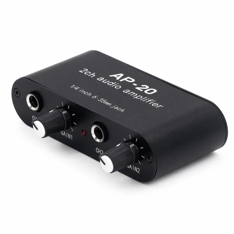 Tonvorverstärker, 0-20 DB 2CH 1/4 Zoll 6,5 Mm Tonverstärker DC 5-12 V für Mikrofone