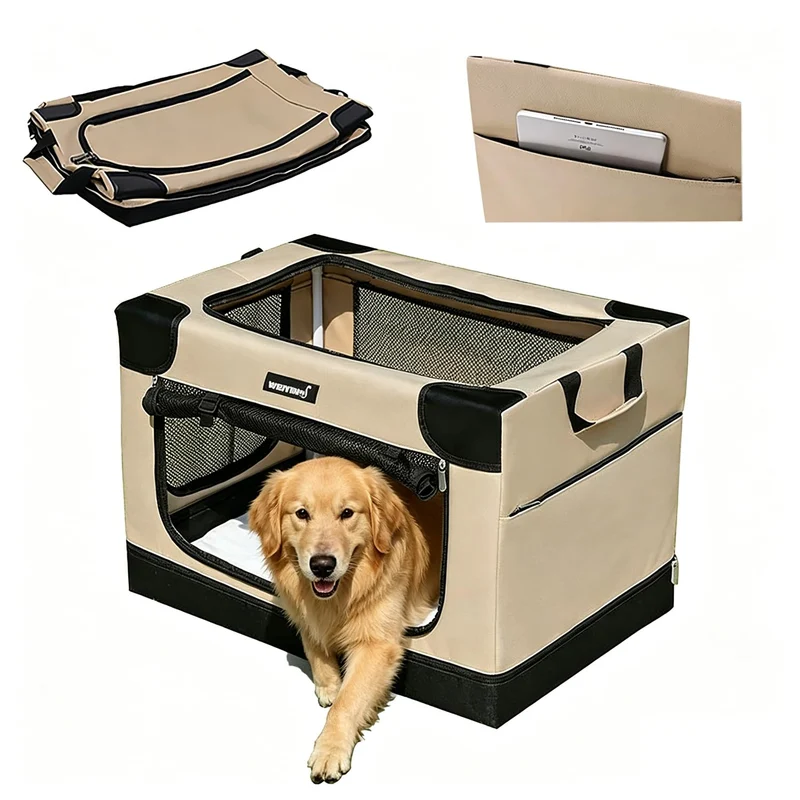 Hundebox Faltbar, Transportbox Katze Gross,Weicher Haustier-Transportkorb (82x59x59CM) zum Reisen,Hu
