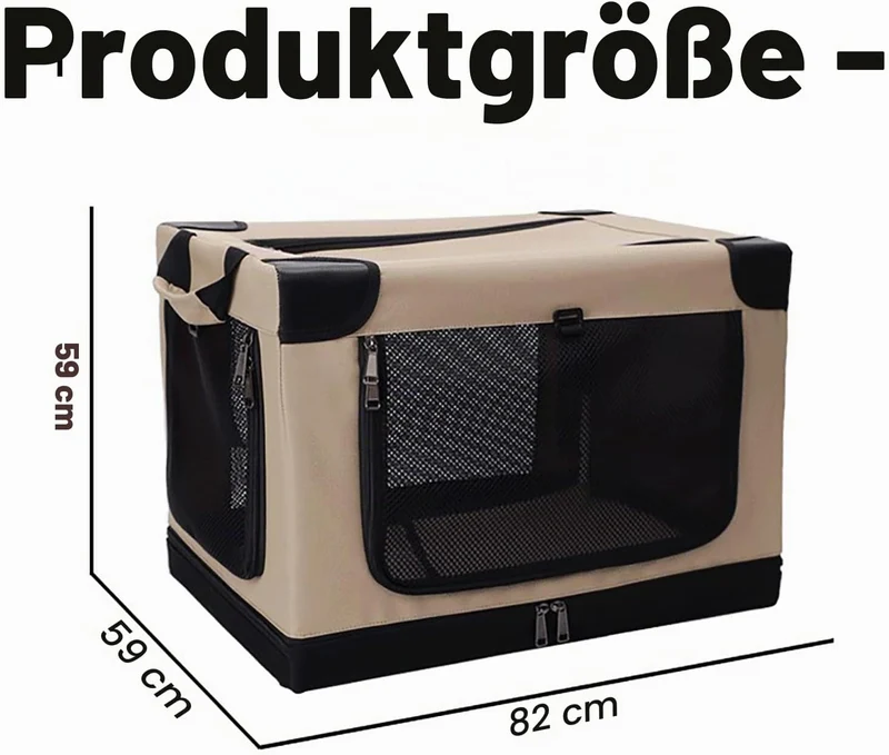 Hundebox Faltbar, Transportbox Katze Gross,Weicher Haustier-Transportkorb (82x59x59CM) zum Reisen,Hu