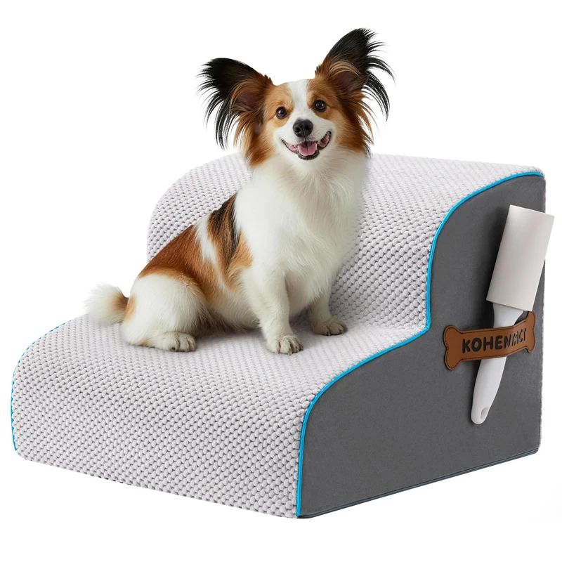 Hundetreppe & Rampe für hohes Bett & Sofa, 33-61 cm abnehmbare Haustiertreppe für kleine & mittlere
