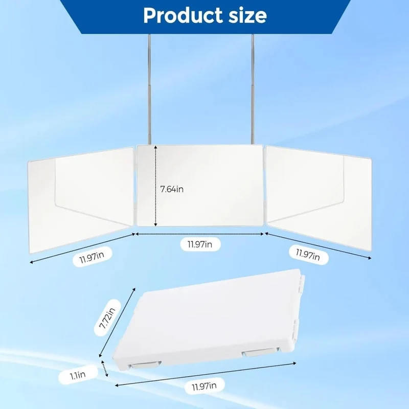 TRIFLEX Spiegel – 3-Wege-Frisier-Spiegel Mit Verstellbaren Haken Und Faltbarem Design
