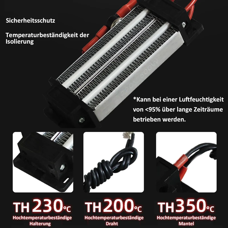PTC-Heizelement 600W, PTC-Heizung 220V Isoliertes PTC-Keramik-Luftheizgerät, Elektrisch isolierte Ke