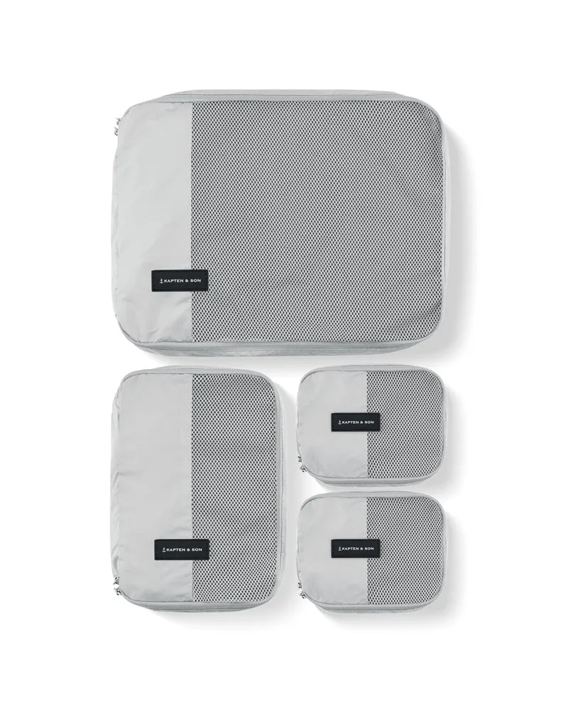 Kapten & Son Packing Cubes Set Small All Black Koffer Organizer 4er Set | 4er Set Packwürfel für Han