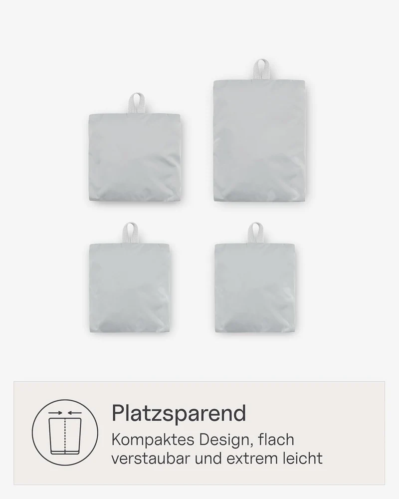 Kapten & Son Packing Cubes Set Small All Black Koffer Organizer 4er Set | 4er Set Packwürfel für Han