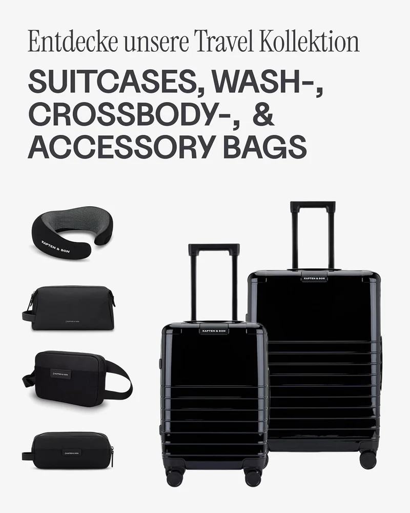Kapten & Son Packing Cubes Set Small All Black Koffer Organizer 4er Set | 4er Set Packwürfel für Han