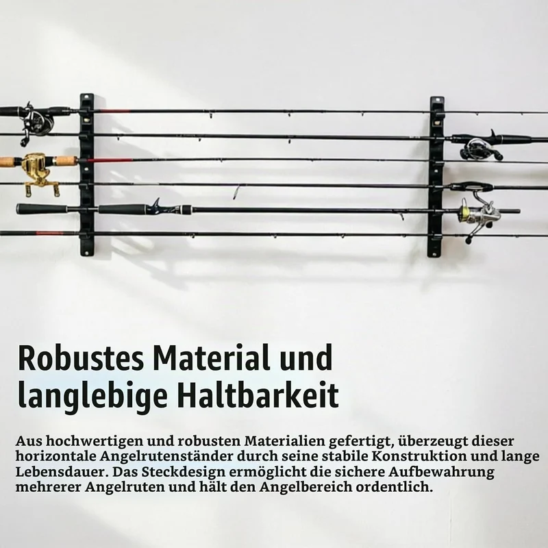 BORDEAG Horizontale Angelrutenhalter, Angelrutenhalter Wand & Decke Horizontal, Angelrutenständer Wa