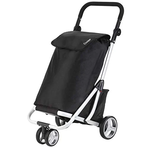 Cruiser Einkaufswagen 59 Liter mit 14 ltr Kuhltasche - 3 räder Einkaufstrolley (schwar) Schwarz, Sch