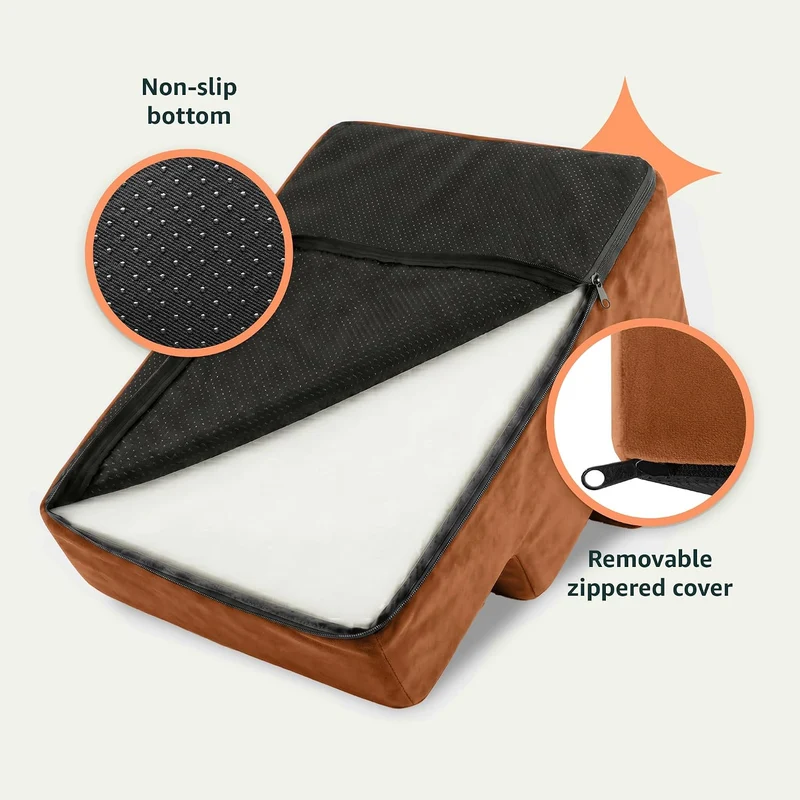 murando Hundetreppe für Kleine Hunde 3 Stufen 30 cm, Samt - Honiggelb | Haustiertreppe für Bett, Sof