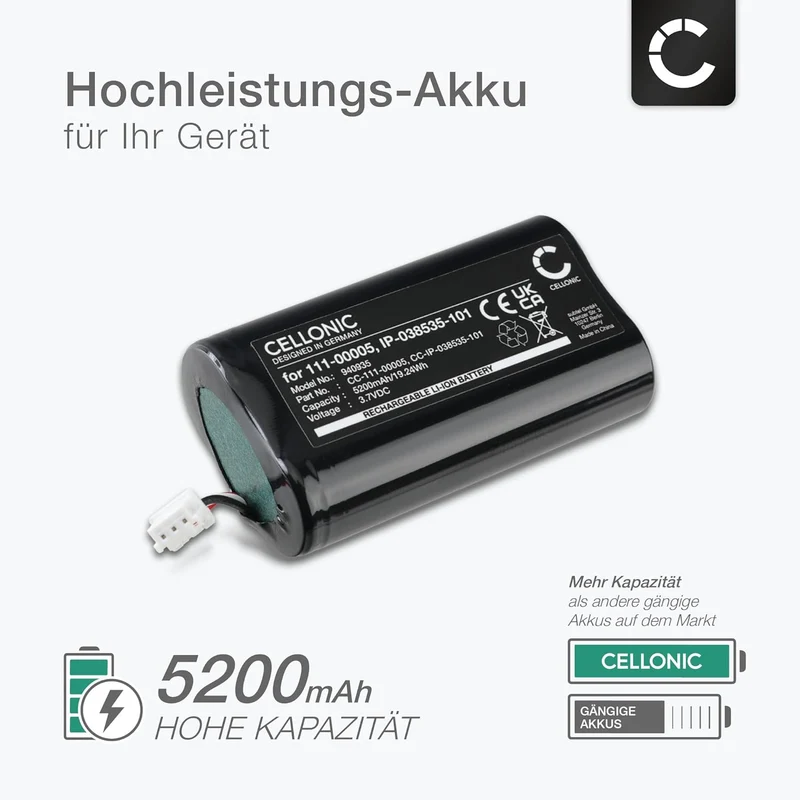 CELLONIC® Ersatzakku 111-00005, IP-038535-101 für Sonos Roam Lautsprecher Musikbox Akku 5200mAh Soun