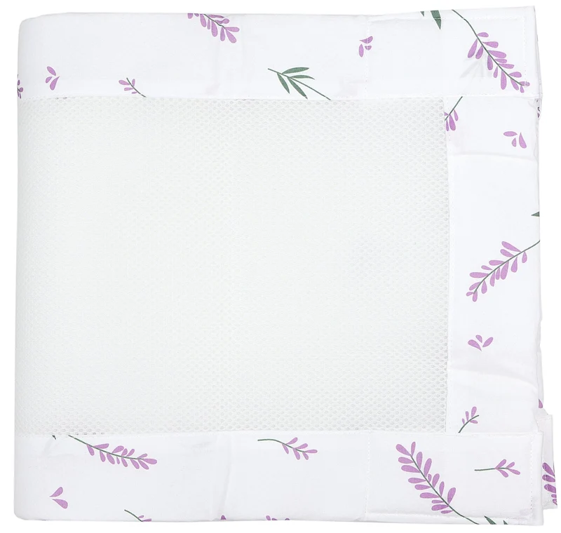 TupTam Gitterstäbe Schutz Netz Babybett Nestchen 3D Mesh 2 Pack, Farbe: rosa Blumen, Grösse: ca. 128