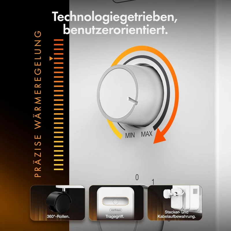 VonHaus Ölradiator mit 11 Rippen, Elektrischer Heizkörper für Homeoffice, Elektroheizung zum Schnell