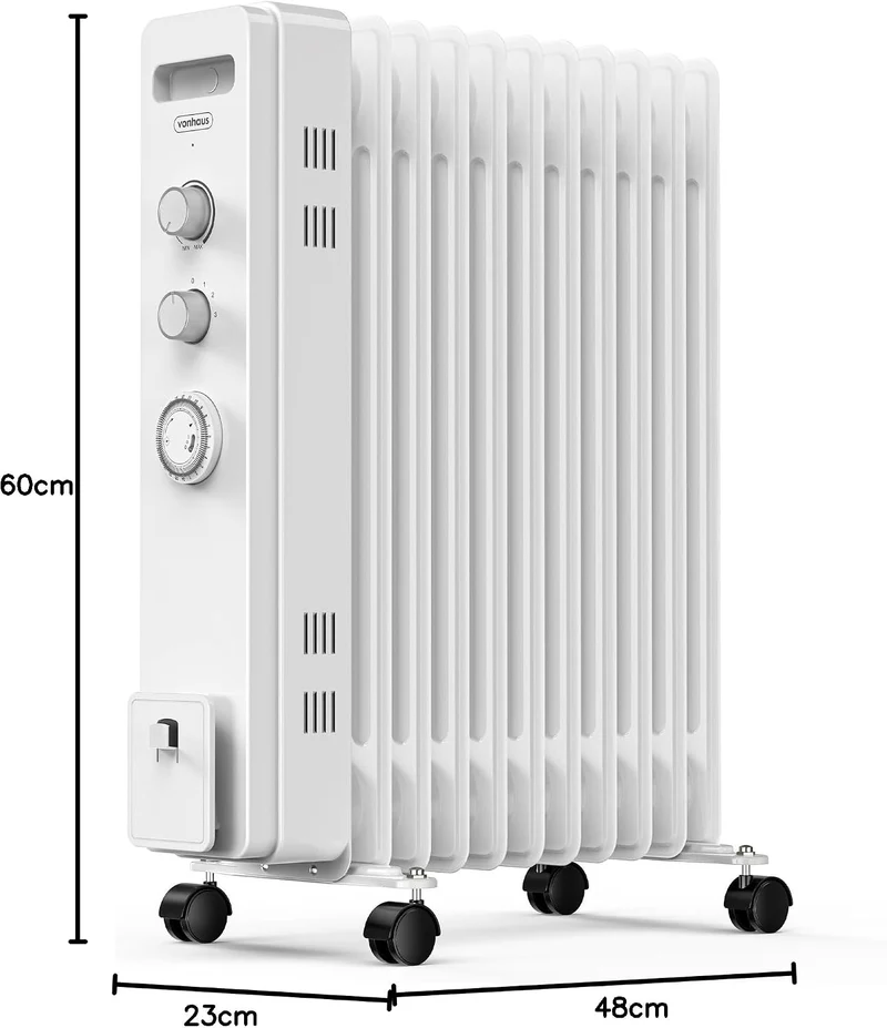 VonHaus Ölradiator mit 11 Rippen, Elektrischer Heizkörper für Homeoffice, Elektroheizung zum Schnell