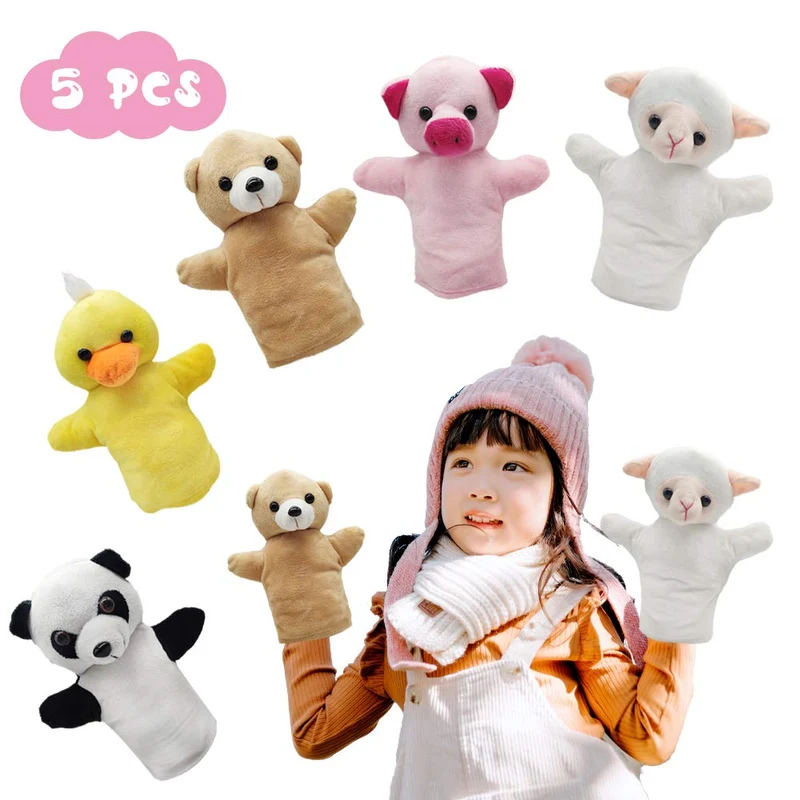 CreepyParty Handpuppen, Tierpuppen-Party-Spielzeug für Kinder Baby, weiche Plüsch-Farmpuppe für Kind