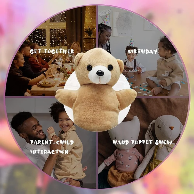 CreepyParty Handpuppen, Tierpuppen-Party-Spielzeug für Kinder Baby, weiche Plüsch-Farmpuppe für Kind