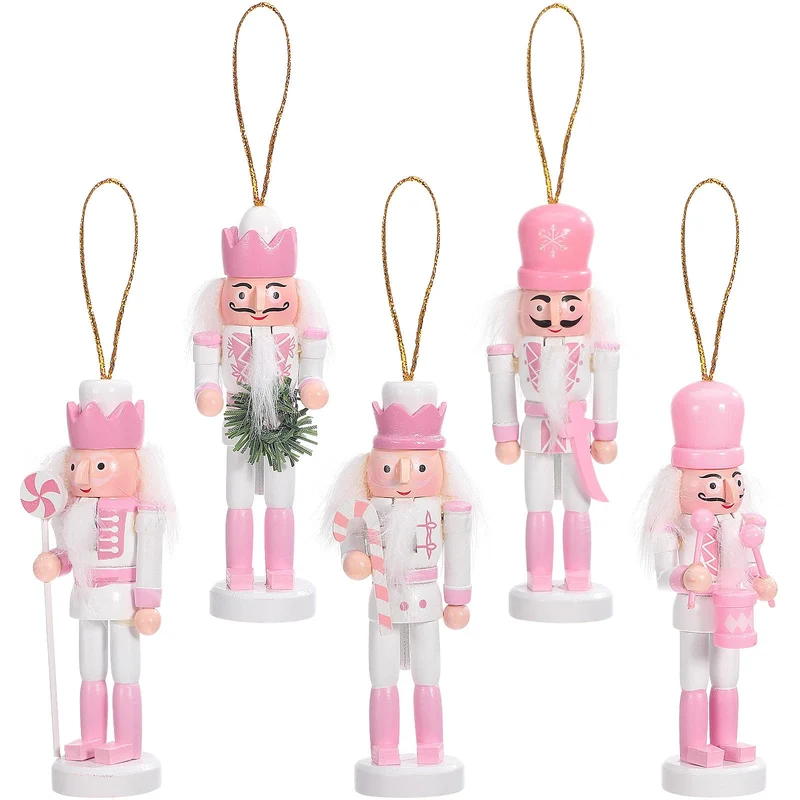 VALICLUD 5 Stück Weihnachts-Nussknacker-Ornamente Mini-Nussknacker-Soldatenfiguren Aus Holz Zum Aufh