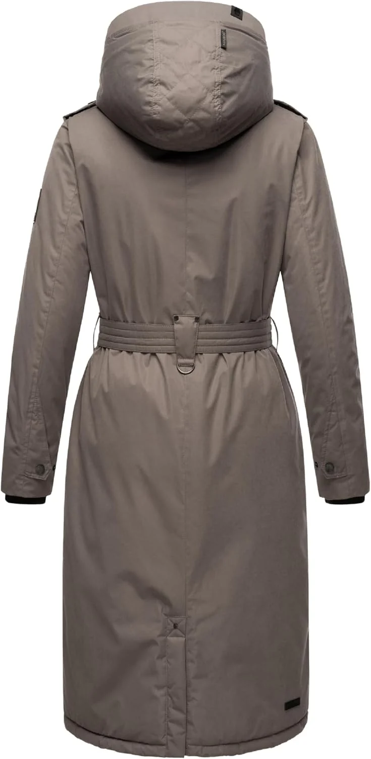 Navahoo Damen Wintermantel Warmer Parka lang mit hohem Kragen und weicher Kapuze Hokulanii XS-XXL M