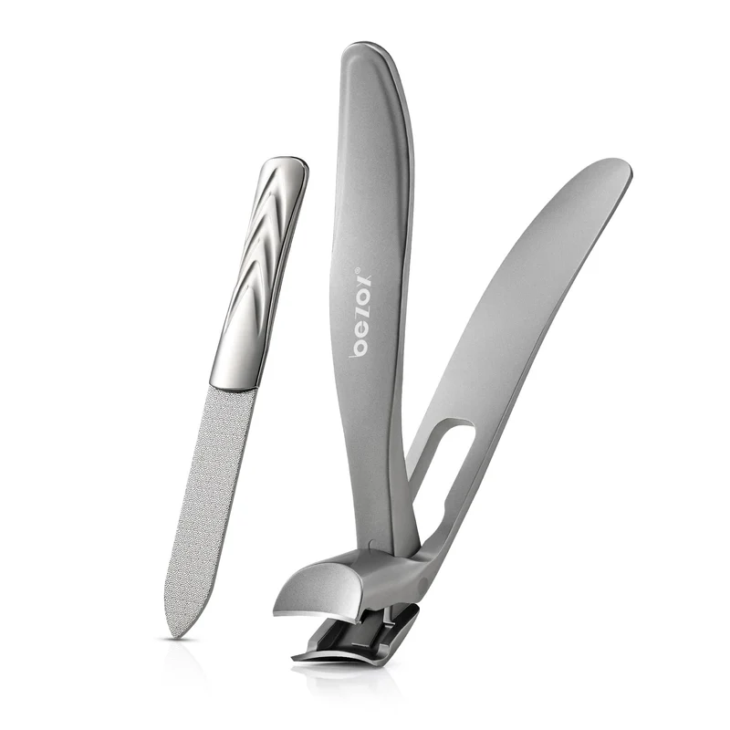BEZOX Ergonomischer Nagelknipser mit abgewinkeltem Kopf für dicke Seniorennägel - Grosser Fingernage