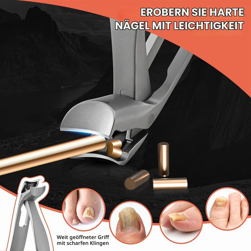 BEZOX Ergonomischer Nagelknipser mit abgewinkeltem Kopf für dicke Seniorennägel - Grosser Fingernage