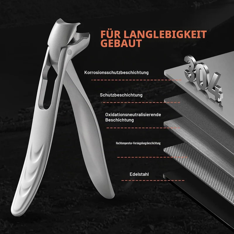 BEZOX Ergonomischer Nagelknipser mit abgewinkeltem Kopf für dicke Seniorennägel - Grosser Fingernage