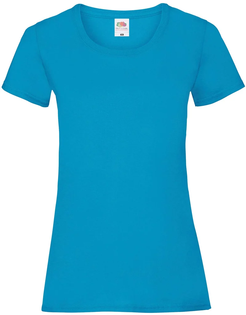 Fruit of the Loom Damen Regular Fit T-Shirt 44 Blau (Azure Blau), 44 Blau (Azure Blau)