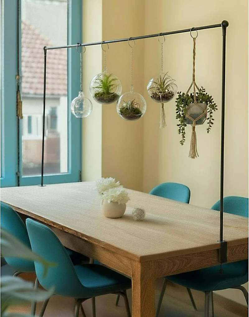 Tisch Deko Stange Klemme Gestell Deko Metall schwarz ausziehbar Tafel 117-211 cm