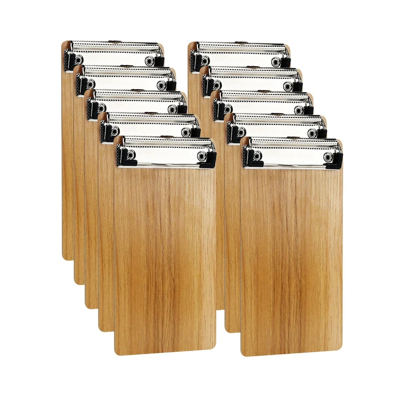 (10 Stück) A6 Klemmbrett Holz A6,Schreibbrett Klemmbrett mit Metalklemme und Aufhängeose, A6 Schreib