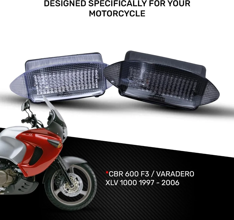 aVDB-moto LED Bremslicht/Rücklicht kompatibel mit HONDA Varadero 1000 XLV 1999-2002 Plug & Play mit