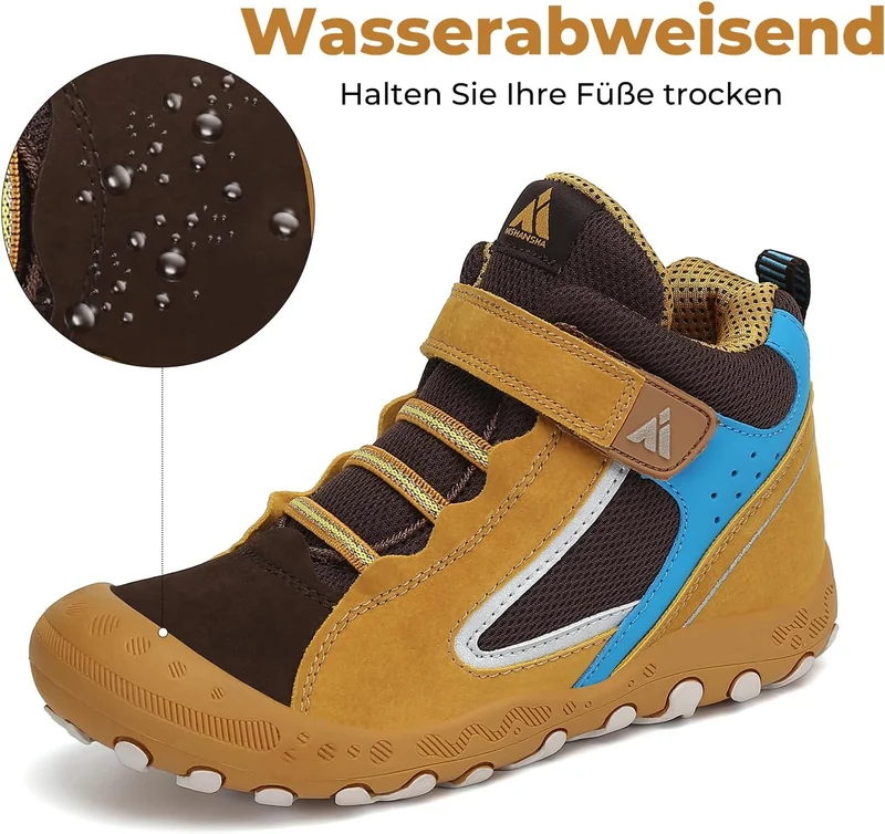 Mishansha Kinder Wanderschuhe Trekking Wanderstiefel Outdoor Trekkingschuhe 24 EU Gelb, 24 EU Gelb