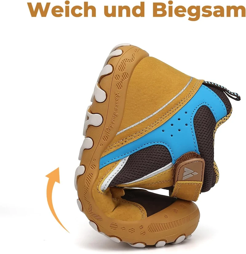 Mishansha Kinder Wanderschuhe Trekking Wanderstiefel Outdoor Trekkingschuhe 24 EU Gelb, 24 EU Gelb