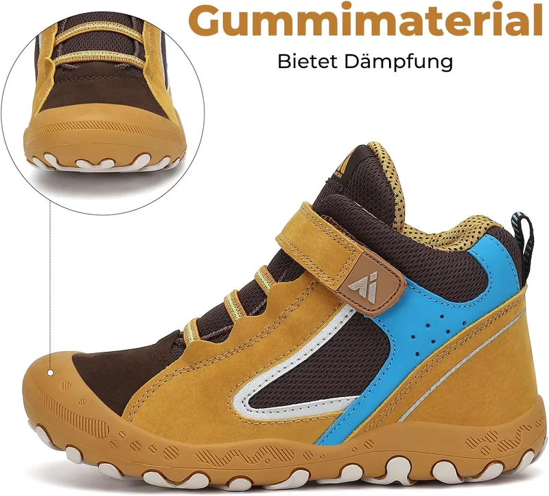 Mishansha Kinder Wanderschuhe Trekking Wanderstiefel Outdoor Trekkingschuhe 24 EU Gelb, 24 EU Gelb