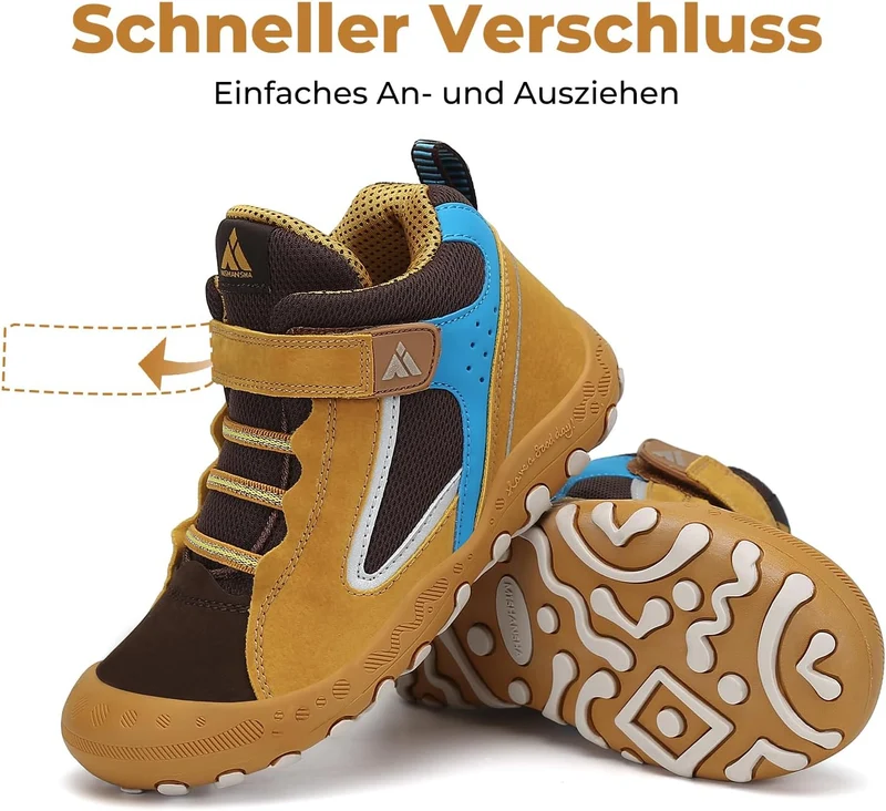 Mishansha Kinder Wanderschuhe Trekking Wanderstiefel Outdoor Trekkingschuhe 24 EU Gelb, 24 EU Gelb
