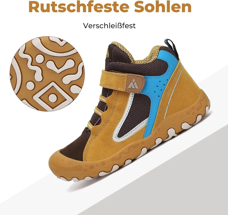 Mishansha Kinder Wanderschuhe Trekking Wanderstiefel Outdoor Trekkingschuhe 24 EU Gelb, 24 EU Gelb