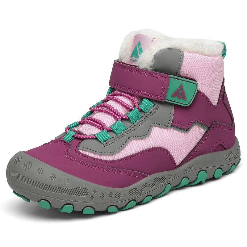 Mishansha Kinder Winterschuhe Gefüttert Winterstiefel für Jungen Mädchen Gr.24-38 26 EU Violett, 26