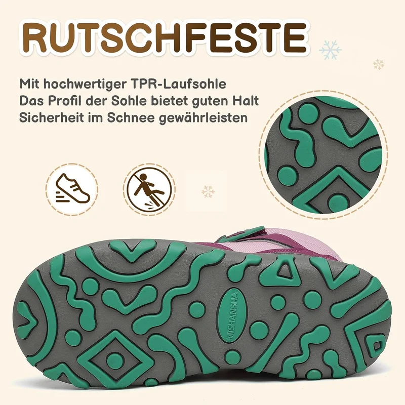 Mishansha Kinder Winterschuhe Gefüttert Winterstiefel für Jungen Mädchen Gr.24-38 26 EU Violett, 26