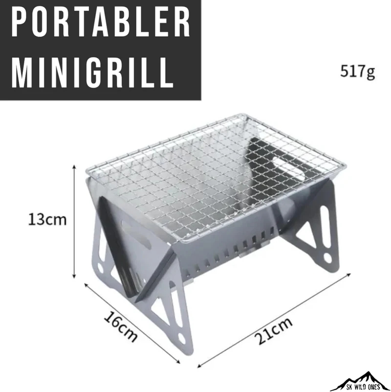 SK Wild Ones® Faltbarer Barbecue Camping Grill mit Tragetasche - holzkohlegrill edelstahl - Portable