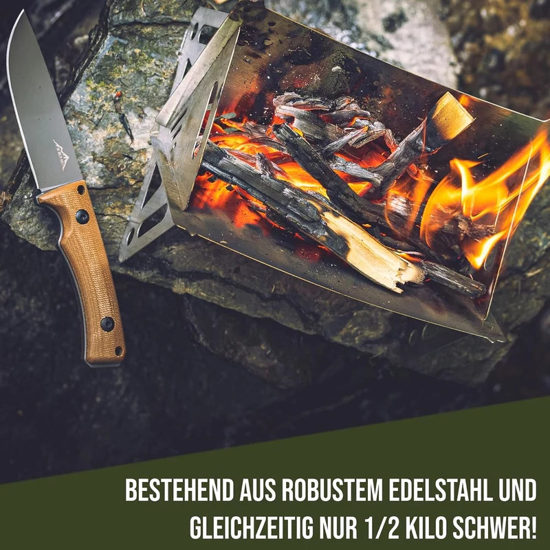 SK Wild Ones® Faltbarer Barbecue Camping Grill mit Tragetasche - holzkohlegrill edelstahl - Portable