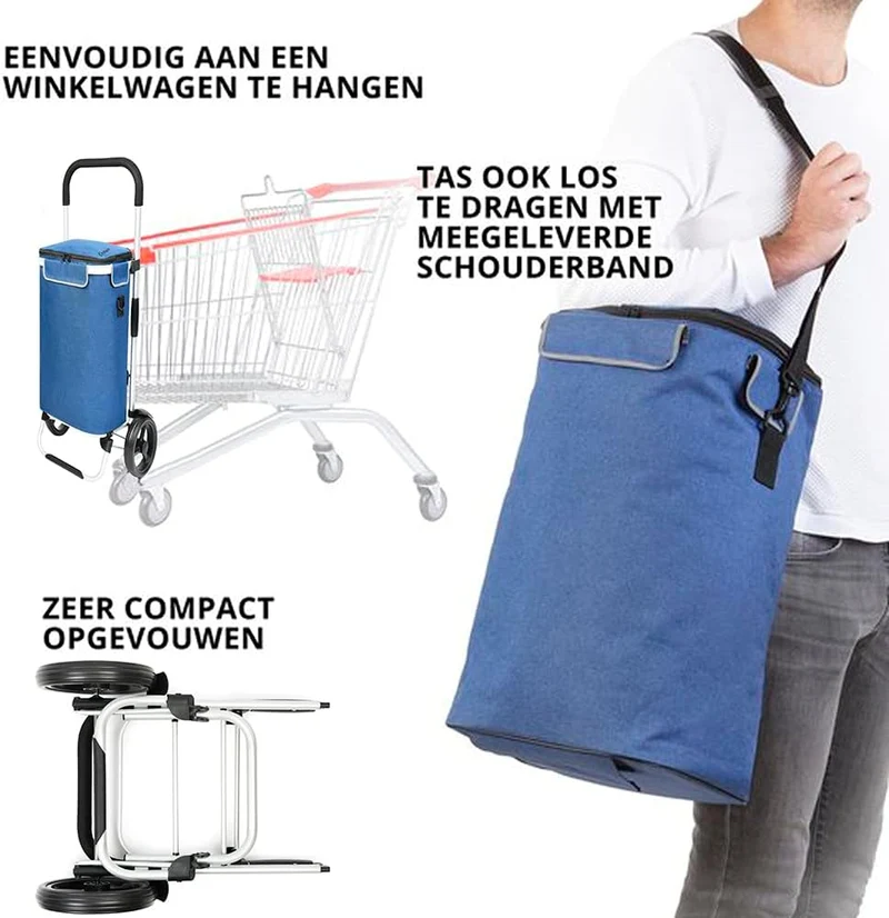Shoppingcruiser Allround Einkaufstrolley mit Kühlfach 41ltr, klappbar, Einkaufswagen abnehmbare Tasc