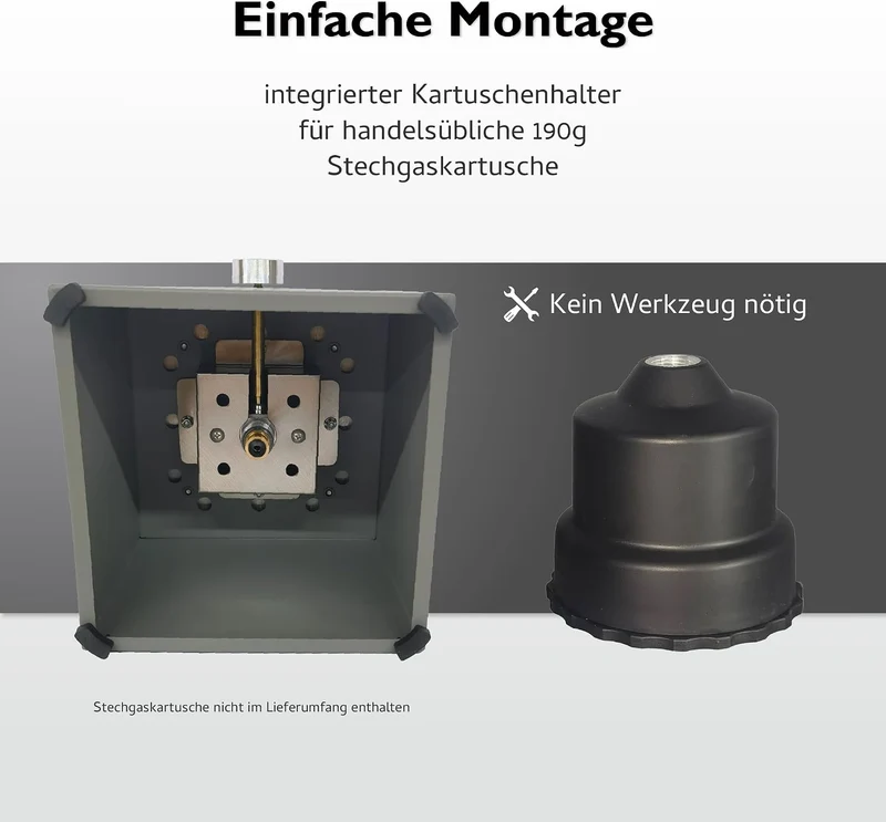 tepro Tischgasfeuerstelle Vulena, eckig, Edelstahl-Brenner 0,9 kW, integrierter Glas-Windschutz, mit