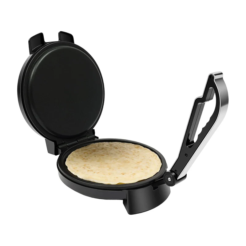 Roti Maker - Edelstahl, Schwarz, Antihaftbeschichtung, 1200W, 220V, Doppelseitige Heizung, Pfannkuch