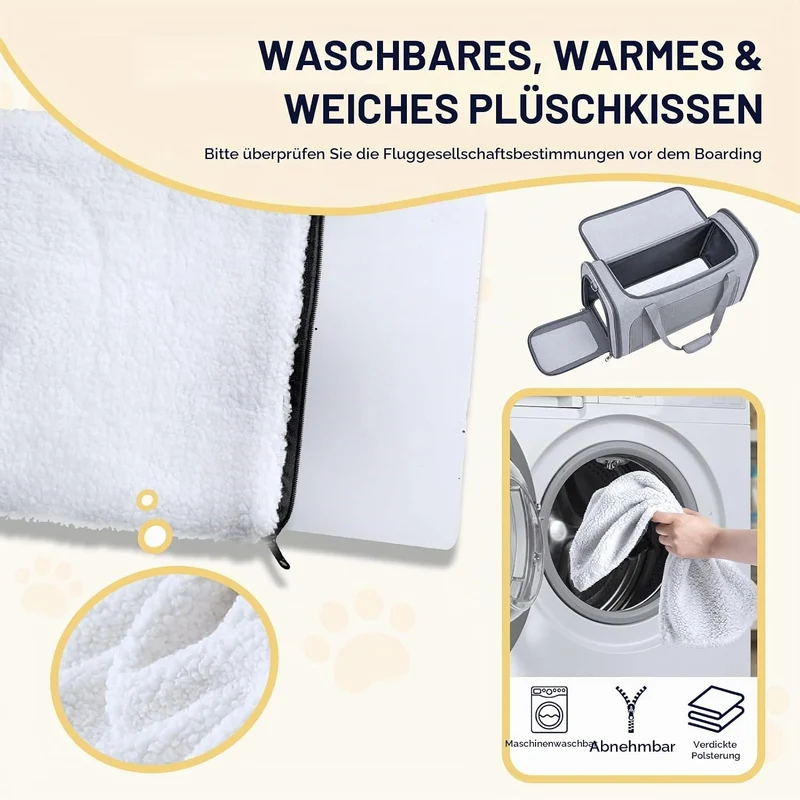 Hundetasche Flugzeug 55x40x23 Eurowings Lufthansa，Faltbare leichte Tragetasche mit Netzstoff Flugtas