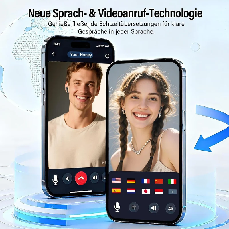 KI Übersetzer Kopfhörer, 3-in-1 Echtzeit Sprachübersetzer Kopfhörer 164 Sprachen mit ANC Mic & App,