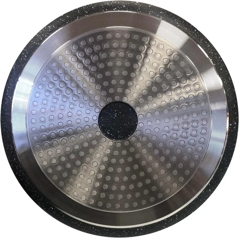 Kamberg – 0008044 – Kochtopf 40 cm – Aluminiumguss – Beschichtung in Steinoptik – Mit Glasdeckel – F