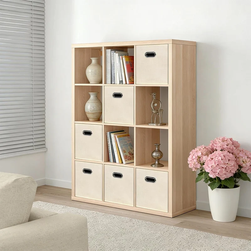 Kongming Kallax Einsatz 6er Set Aufbewahrungsbox Stoff mit Griff Faltbar Aufbewahrungsbox 28x28x28 c