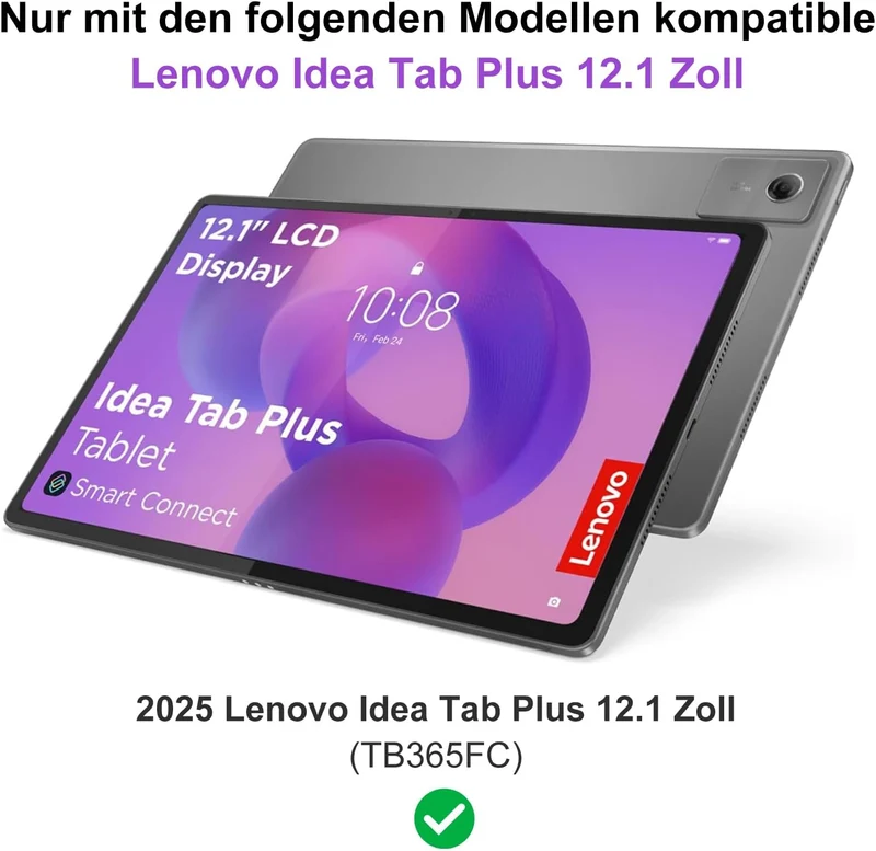 Tastatur für Lenovo Idea Tab Plus 12,1 Zoll TB361ZU/TB361FU, Schwarz | Hülle mit Tastatur für Lenovo