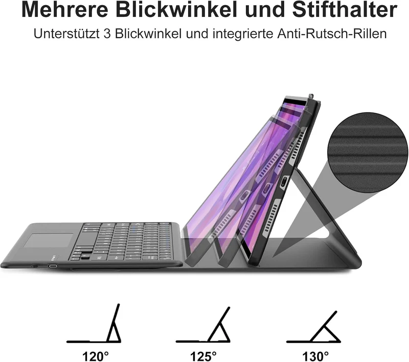 Tastatur für Lenovo Idea Tab Plus 12,1 Zoll TB361ZU/TB361FU, Schwarz | Hülle mit Tastatur für Lenovo