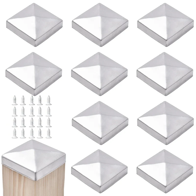 10 Stück Pfostenkappen 8x8cm, Zaunpfosten Kappen für Holzpfosten, Abdeckkappen für Zaunpfosten, Pfos